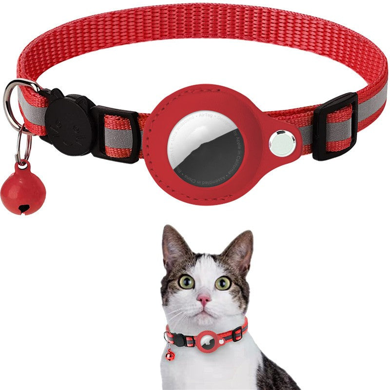Reflective pet collar with AirTag holder for dogs
