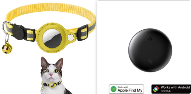 Reflective pet collar with AirTag holder for dogs
