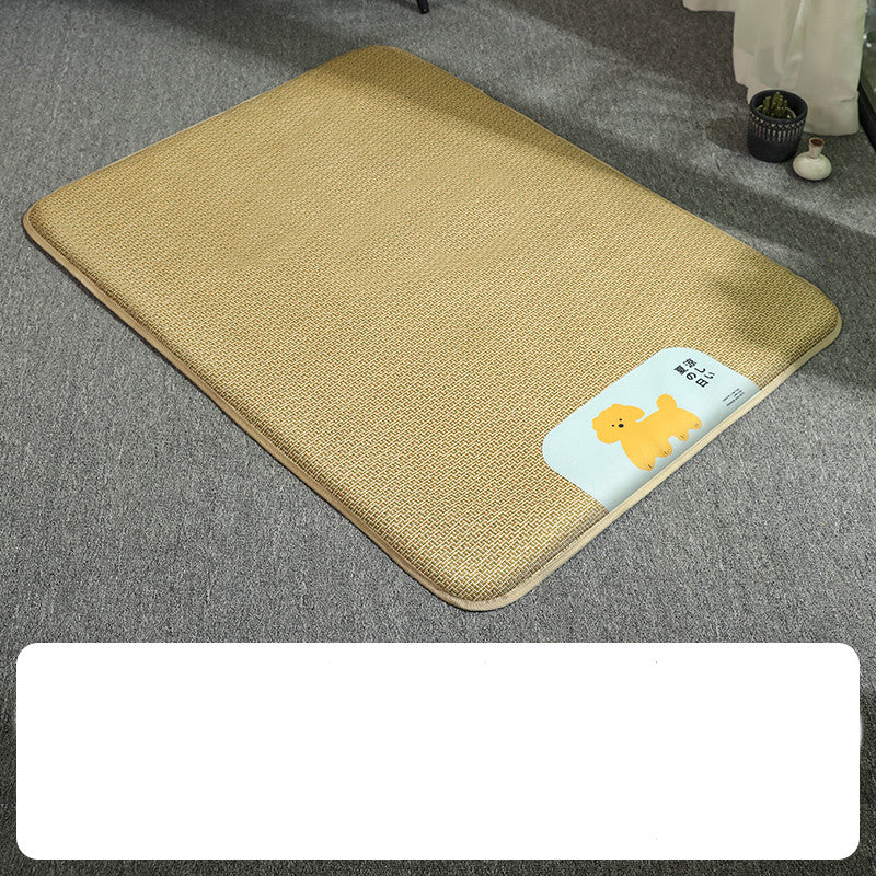 Rattan weave cooling dog mat for comfortable pet sleeping