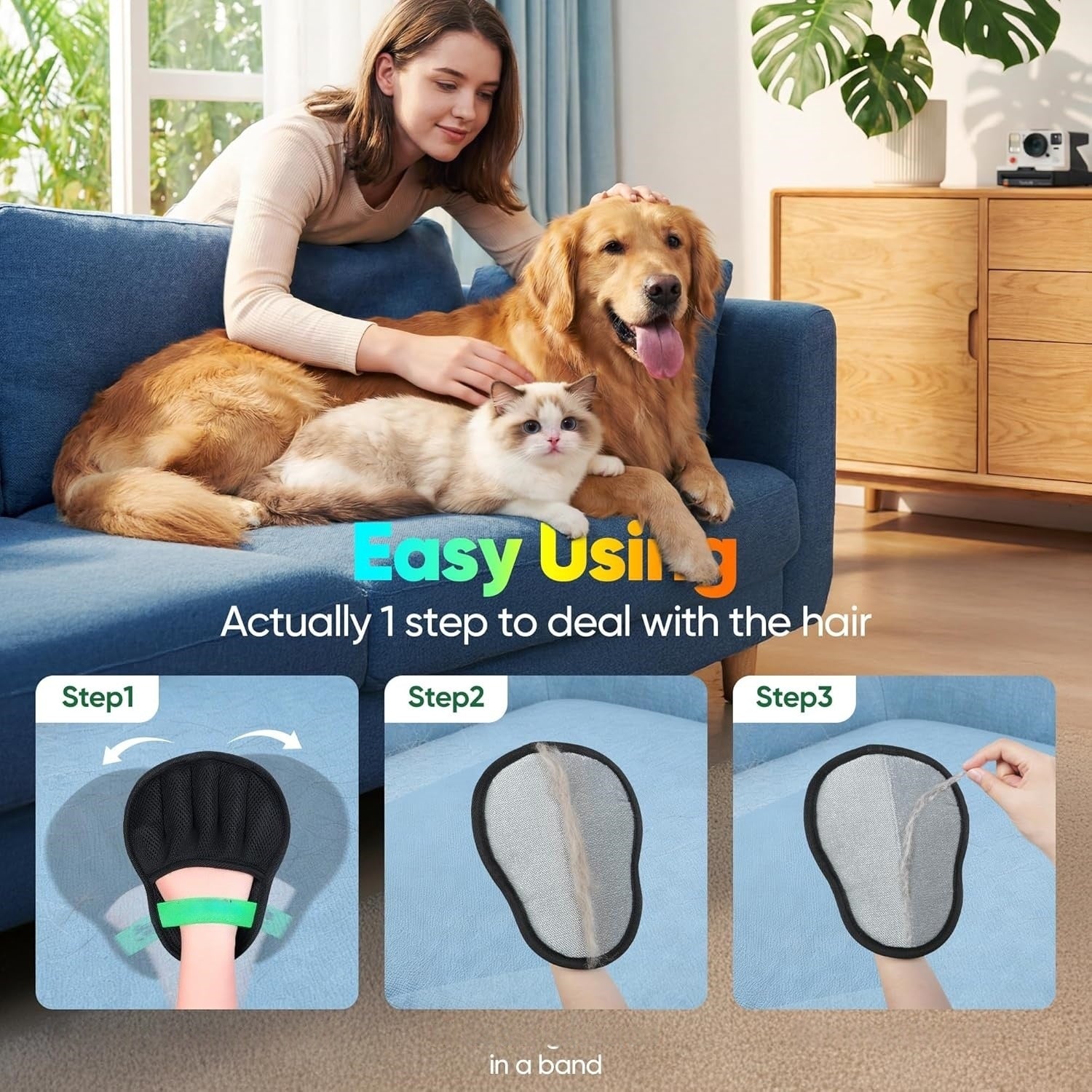 Static clay pet hair remover for removing dog and cat hair