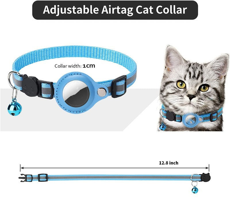 Reflective pet collar with AirTag holder for dogs