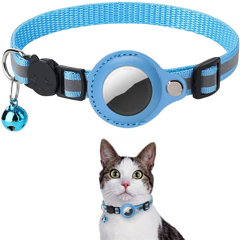 Reflective pet collar with AirTag holder for dogs
