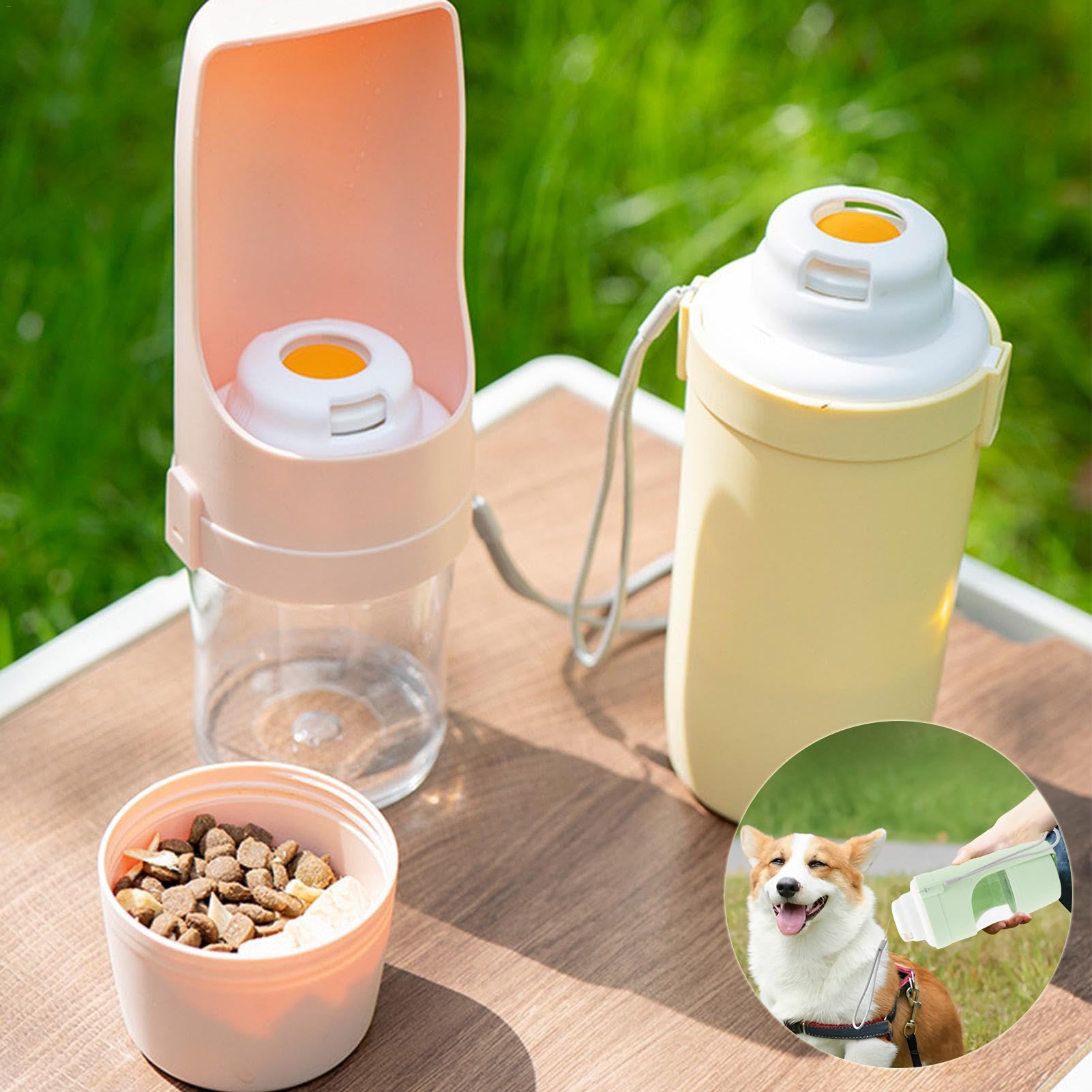 Travel dog water and food bottle with leak-proof design