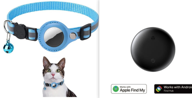 Reflective pet collar with AirTag holder for dogs